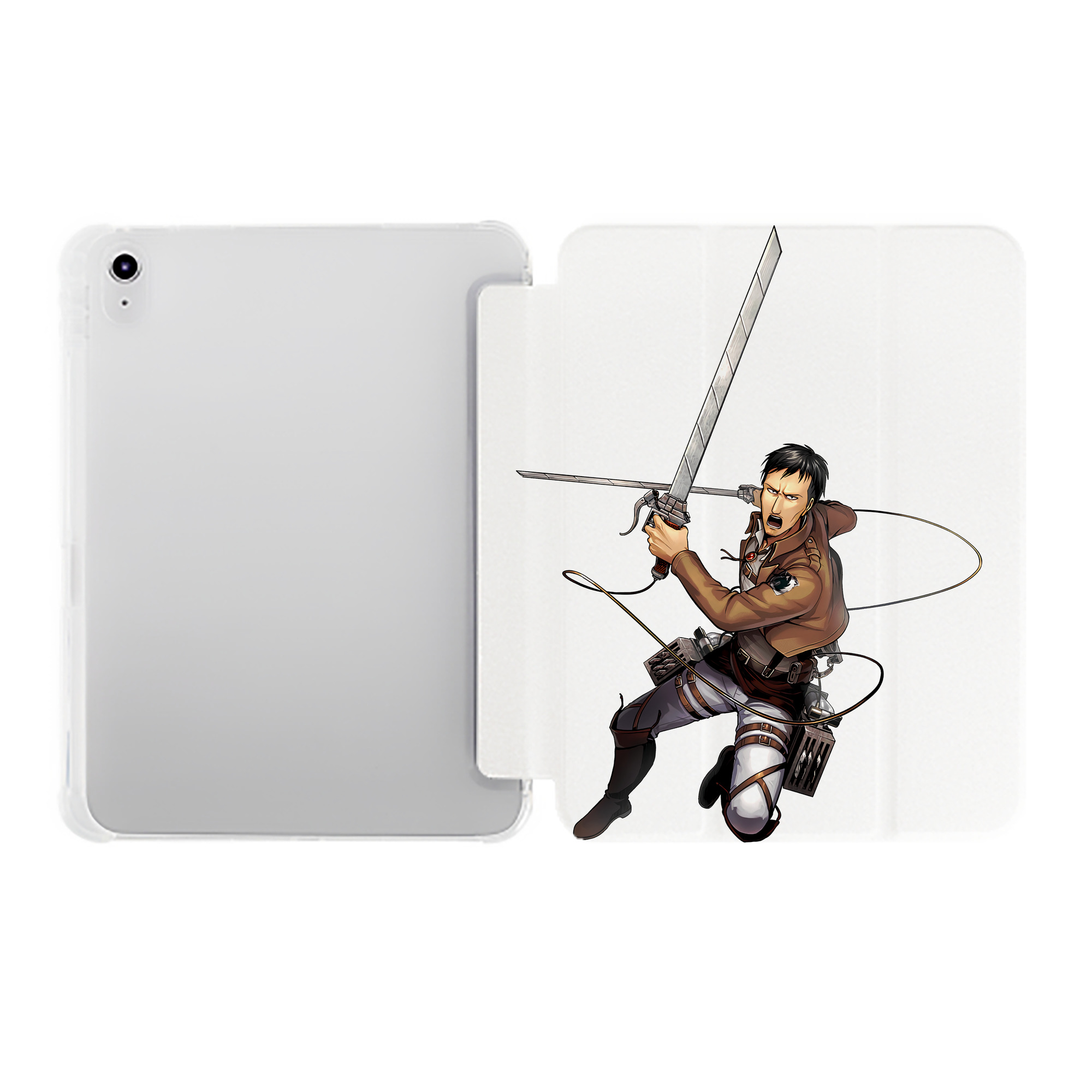 （画像用） 進撃の巨人 Attack on Titan IPad ケース ペン収納付き 三つ折りスタンド PUレザー×シリコン 対応機種9.5/10.5/10.9インチ